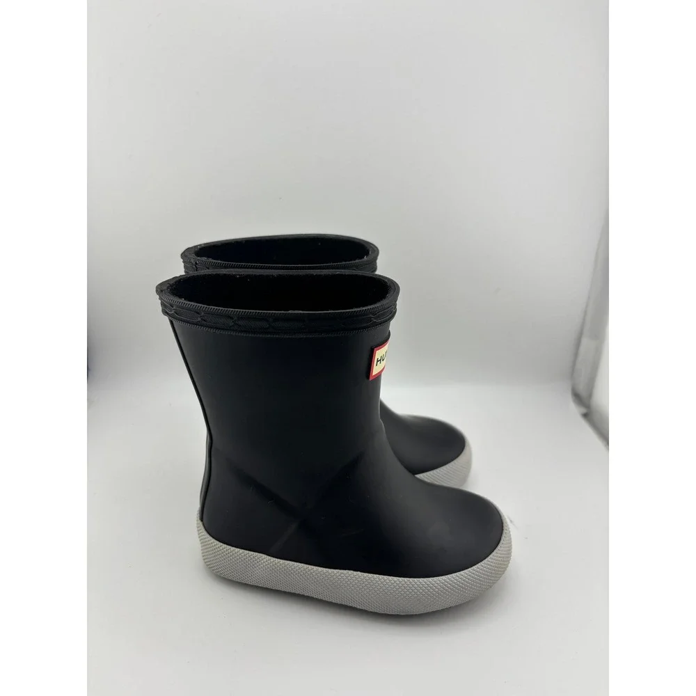 Hunter Kids First Classic Rain Boots Black Matte Waterproof Toddler Size 5